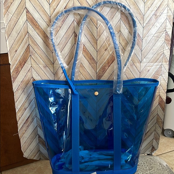 Blue Transparent Tote Kohl’s Bag‎ with multiple samples - Picture 1 of 2